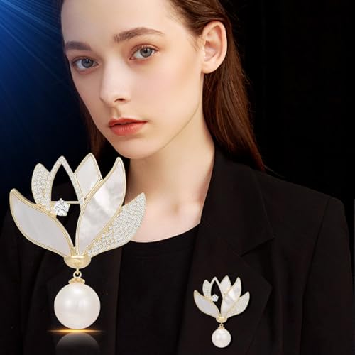 Brooches and Pins for Women Elegant Flower Pearl Brooches Costume Broches Jewelry Lady Christmas Pin for Women - style: GD-1912