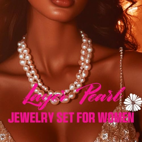 Brishow Pearl Necklace Jewelry Set Wedding Pearls Earrings Necklaces Set Bridal Crystal Bracelet Jewelry for Women (Pack of 3) - color: Red, size: 2 Layered