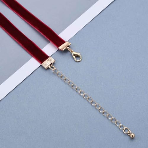 Boho Bow Lace Choker Necklaces Bow Ribbon Necklace Lace Bowknot Necklaces White Velvet Collar Necklace Big Bowtie Choker Cosplay Costume Christmas Halloween Jewelry for Women - color: Red