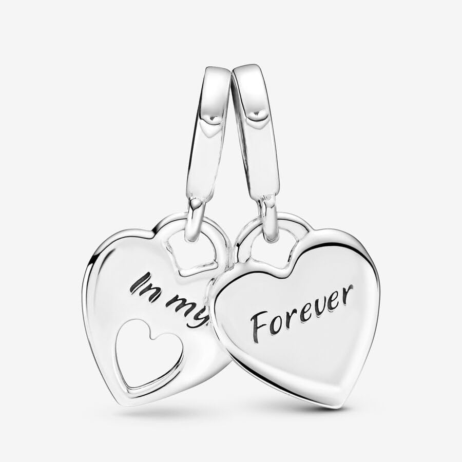Charms for Bracelets and Necklaces Statue of Liberty CHARM and Family Clasp Safety Chain Charm Beads Charms Jewelry for Women - color: Double Heart Split