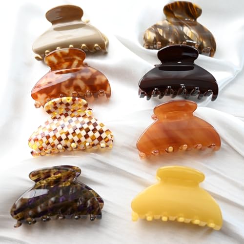 Handmade Celluloid Acetate French Design Barrettes Tortoise Shell Claws Hair Claw Luxury Fashion Accessories Hair Clip for Women (coffee) - color: coffee