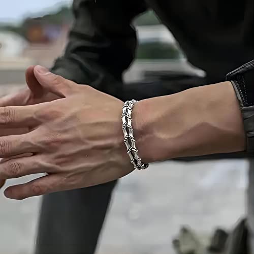 Innocence S925 Silver-Plated Antique Wide Feather Cuff Bracelet For Men Women Adjustable Retro Twisted Feathers Bracelets Gift Jewelry - color: Double Row