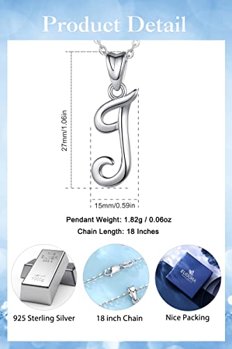 EUDORA Sterling Silver Initial Necklaces for Women, Classic 26 Letter Neckless Gifts for Girls, Sister, Mother Daughter, 18 inch Chain - style: J