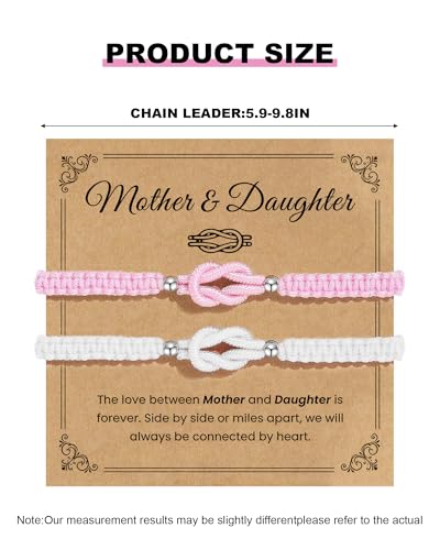 Matching Heart Bracelets for Mommy and Me Adjustable Hearts Charm Chain Bracelet Matching Mother Daughter Bracelets Set for 2 Birthday Mothers Day Gifts - color: A3:mother daughter bracelets