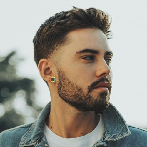 20Pcs Silicone Ear Gauges 2G-25mm Flexible Ear Tunnels Gauges Soft Expander Stretching Ear Plugs Tunnels Black Earring Piercings Jewelry for Men Women - color: Thick Five-color powder Silicone