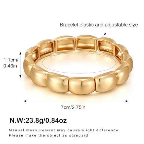 FAMARINE Gold Silver Chunky Bangle Bracelet for Women Men - style: Style E