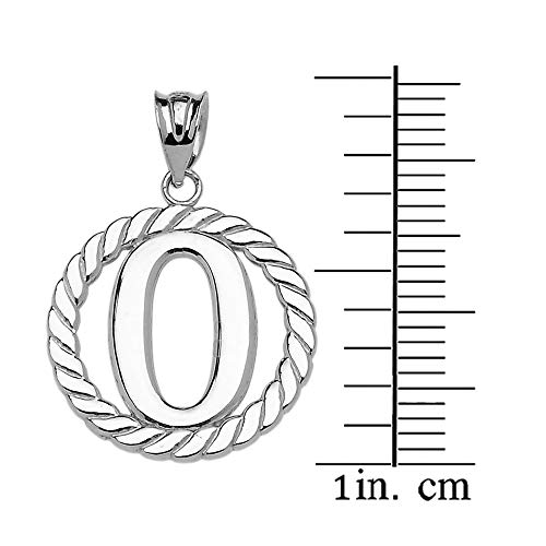 Claddagh Gold Fine 925 Sterling Silver Personalized Initial A-Z Roped Circle Charm Pendant - style: O