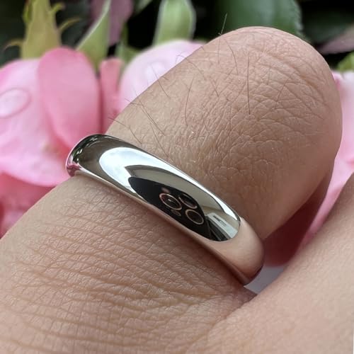 TUTISS 2mm 3mm 4mm 5mm 6mm 7mm 8mm 10mm White Tungsten Rings for Men Women Engagement Wedding Bands Domed Polished Shiny Comfort Fit - color: 5mm White Tungsten