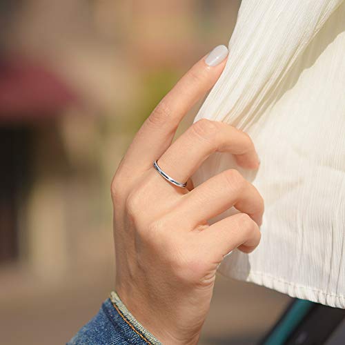 THREE KEYS JEWELRY Tungsten Wedding Band for Men Women Silver Polished | 1mm, 2mm, 4mm, 6mm, 8mm, Engagement Gift, Silver, Polished - color: Silver Tungsten 2mm