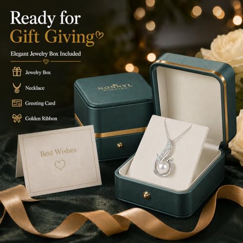 NONNYL Necklace Gifts for Women-Mothers Day Gift for Mom Her Wife Coules Girlfriend-Gifts for Wife Women Wedding Birthday Anniversary Jewelry, Christmas Day Valentine's Gift, Pearl Necklaces - color: Phoenix Pendant white pearl