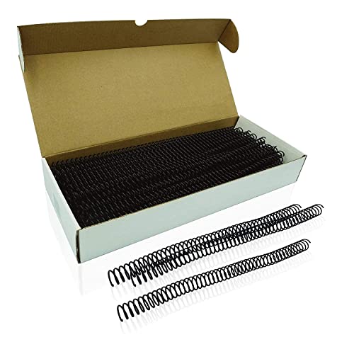 Binditek Plastic Spiral Binding Coils, 8 mm, 4:1 Pitch, Black, 100 Pack | Coil Binding Spines, 5/16", 40 Sheet Capacity, 48 Loops, for Letter-Size Reports, Presentations, School and Office Projects - size: 8mm, style: 100P , Black