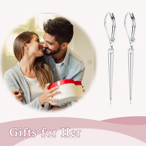 Leverback Earrings Dangle Earrings for Women Dangly Earrings Anniversary Birthday Gifts for Women - style: Spike Dangle Earrings-Silver