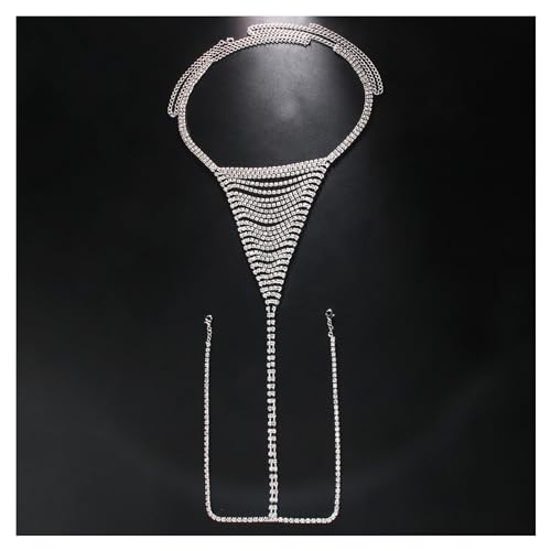 Rhinestone Waist Chain Thong Panties Crystal Chain Thong Panty Festival G String Hip Body Chain Jewelry for Women - color: Silver