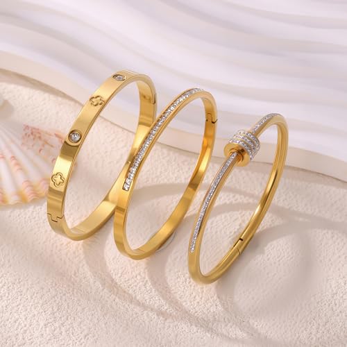 Camhanno Stackable Silver Bracelets for Women Stainless Steel Love & Friendship Bangle, Mothers Day Valentines Birthday Christmas Jewelry Gifts for Mom Her Wife Grandma - style: Style 6