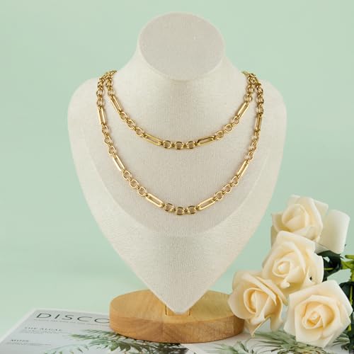 UMAOKANG Gold Plated Stainless Steel Paperclip Chain for Jewelry Making | 2 Meters PVD Gold Plating Jewelry Making Chains Bulk Necklace Bracelet DIY Supplies Findings - color: Paperclip (Gold)
