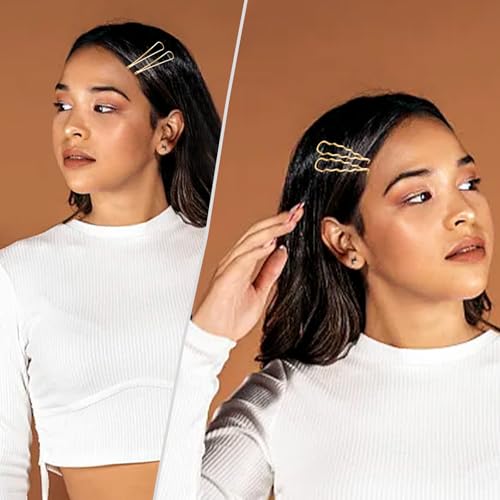 18 PCS Gold Geometric Elegant Barrette Pearls Hair Clamps Styling Fancy Women Girls Preppy Hair Clips Bridal Minimalist Bobby Pins Dainty - color: Gold-3