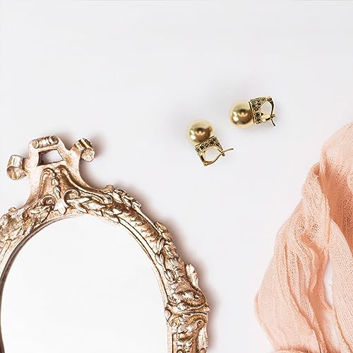 Glass Pearl Earrings Crystal Accent Crown Shape for Wedding, Bridal, Formal & Fashion - color: Gold/Gold