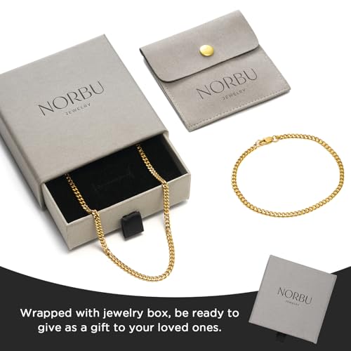 NORBU Stainless Steel Cuban Link Chain and Bracelet Set for Men, Chains 3.5mm/5mm/7mm Width, Bracelet 7 1/2" and 8" Length, No Tarnish & Durable Mens Jewelry - size: 20"Chain & 8"Bracelet, style: Cuban Set - 3.5mm