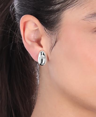 Anne Klein Women's Tear Drop Hoop Earrings, Layered Statement Fashion Jewelry for Everyday and Evening Wear - color: Silver