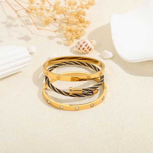 Camhanno Stackable Silver Bracelets for Women Stainless Steel Love & Friendship Bangle, Mothers Day Valentines Birthday Christmas Jewelry Gifts for Mom Her Wife Grandma - style: Style 11