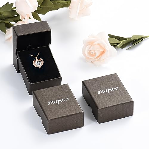 shajwo Cremation Heart Urn Necklace Ashes Jewelry for Women Men Keepsake Pendant Memorial Locket Ash Holder - color: Wing-G Rose Gold White