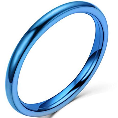 Jude Jewelers 1.5mm Stainless Steel Classical Plain Stackable Wedding Band Ring - color: Blue