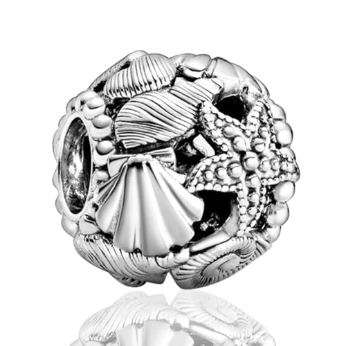 10 Pack Silver Bead Charms for Bracelets and Necklaces Pendant Dangle Beads Jewelry Gifts for Women Charm Set - color: Ocean