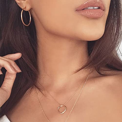 2mm Sterling Silver Big Hoop Earrings For Women - Large Hypoallergenic Circle Endless Thin Oversize Silver Hoops - color: Rose Gold,50mm