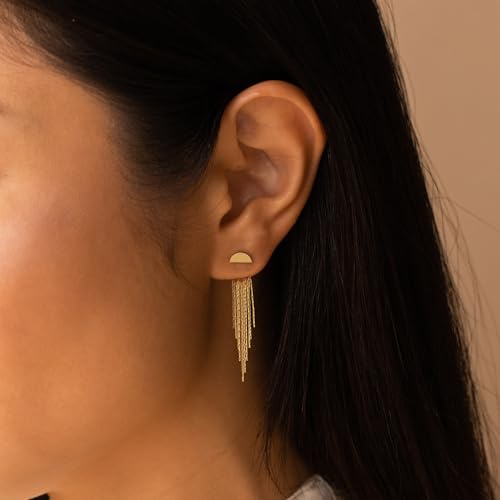 Gold Earrings for Women, 14K Gold Plated Tassel Dangle Earrings for Women Trendy Hypoallergenic Long Chain Earring Dainty Pearl Drop Earrings Elegant Wedding Earring Fashion Jewelry for Womens - color: Tassel&Style 3