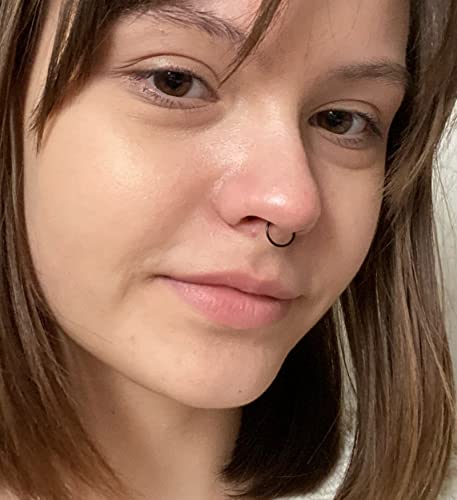Longita Septum Rings Septum Jewelry 16g 18g Septum Ring Septum Piercing 20g Horseshoe Earring Hoop Lip Ring Silver Black Gold - color: 6pcs black