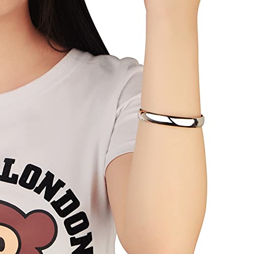 Dankadi Minimalism Women Men 925 Sterling Silver Bracelet Width 7-8MM Diameter 60-65 mm Solid Smooth On Bangle Cuff Fashion Fine Jewelry Gifts - color: Width 8MM 1 Piece, size: Diameter 60MM