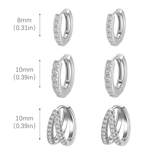 Surgical Steel Small Huggie Hoop Earrings Set for Women Hypoallergenic