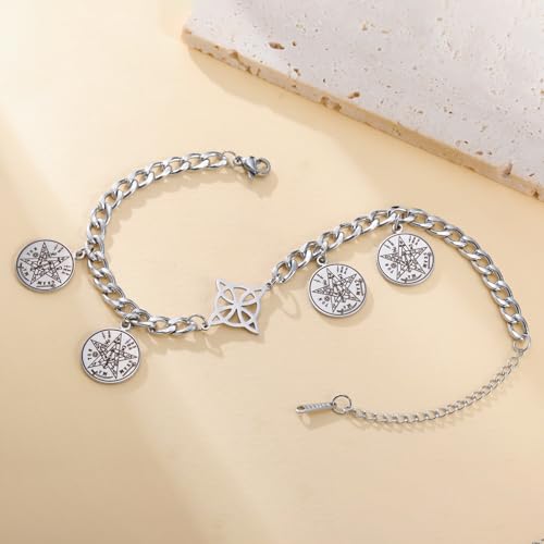 Dreamtimes Witches Knot Bracelet Tetragrammaton Pentagram Bracelet Stainless Steel Celtic Knot Bracelets for Women Men Protection Jewelry Witch Amulet and Talisman - style: Style 2