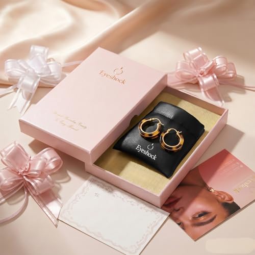 Chunky Hoop Earrings for Women, Tortoise Shell Leopard Hoops | Tortoise Shell Pattern; 18K Gold Plated Finish; 925 Silver Posts; Lightweight Statement Style - color: QIHP-03-Leoperd