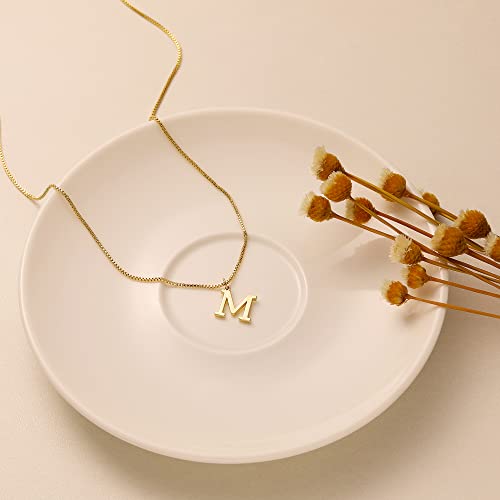Foxgirl Gold Initial Necklaces for Women, Dainty Gold Letter Necklace Tiny A-Z Pendant Choker Necklace Trendy Cute Personalized Monogram Name Necklace Gold Jewelry Necklace for Women Gift | Tiny Letter Pendant on a Dainty Choker Chain, Personalized Everyd