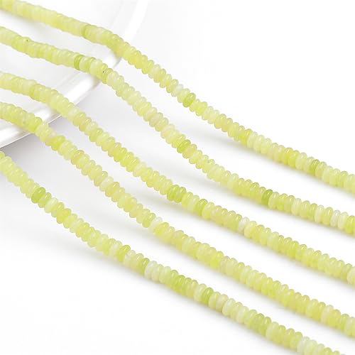 BEADIA Natural Lemon Jade Spacer Beads Caps Rondelle Disk Loose Beads for Beading Jewelry Making 4mmx2mm 38cm - color: Lemon Jade, size: Rondelle Disk 4mm x 2mm