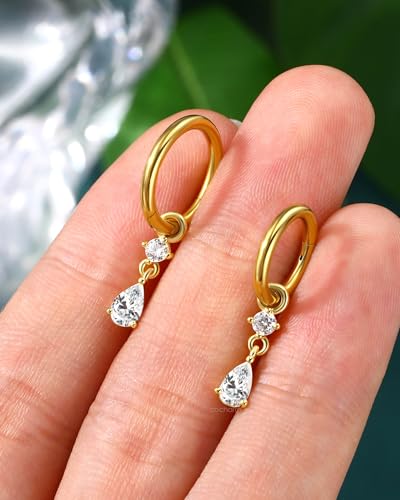 Clicker Belly Button Rings 14G Gold Plated Belly Navel Rings for Women Dangle Navel Piercing Jewelry Stainless Steel 8/10MM - color: YG-10MM