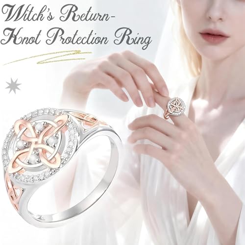 Witches Knot Ring Double Color Zircon Ring Minimalist Design Elegant All-Match Premium Sense Band Ring Jewelry