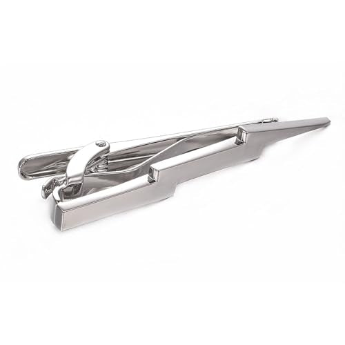 Yoursfs Lightning Bolt Tie Clip for Men Unique 316L Stainless Steel Novelty Tie Bar Super Hero Cool Tie Clips for Valentine's Day Gifts - color: Silver