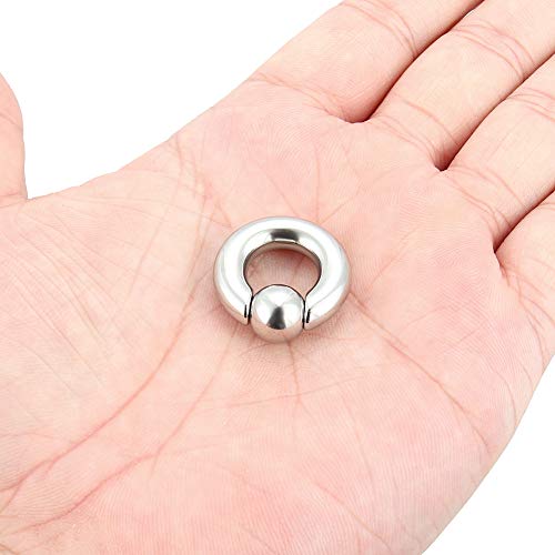 12G 10G 8G 6G 4G 2G 0G 00G Large Septum Rings Gauges Earrings Hoops 316L Surgical Steel Spring Action Captive Bead PA Ring CBR Septum Nose Rings Piercing Jewelry for Women Men - color: Silver, size: 2G=6mm Inner Dia: 1/2" (12mm)