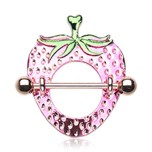 Rose Gold Strawberry Nipple Shield Ring Sold As Pair