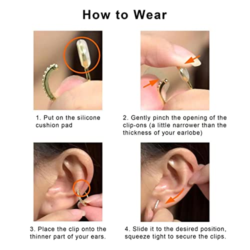 Clip on Earrings for Women, 14K Real Gold Plated Non Pierced Hoop, Clip on Hoops for Non Pierced Ears Gold and White Gold - color: 20mm Hoop White Gold