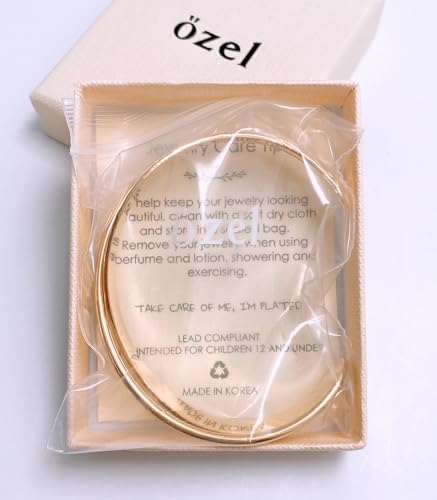 OZEL – Women’s Gold Cuff Bracelets – 18K Gold Plated Textured Bangles with Multi-Color Crystal & Rhinestone Accents – Layered Stacking Jewelry - color: 200705
