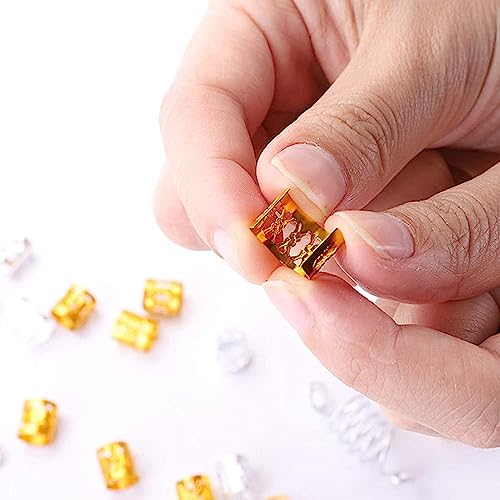 SEVENHEAD 50 Pcs Dreadlock Beads Hair Accessories Adjustable Braiding Rings and Cuffs with Metal Clips (Multicolor) - color: Multicolor