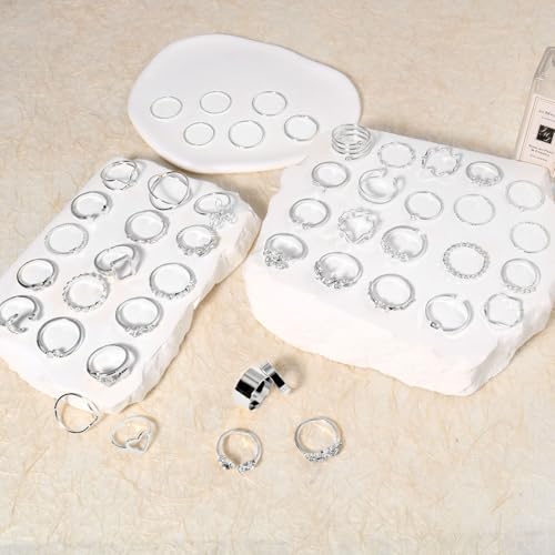 CHICUTIE Gold Knuckle Rings Set For Women Stackable Joint Finger Midi Rings Dainty Cubic Crystal Zirconia Simple Hollow Twist Cute Rings Pack Jewelry Gift - style: 46pcs Silver