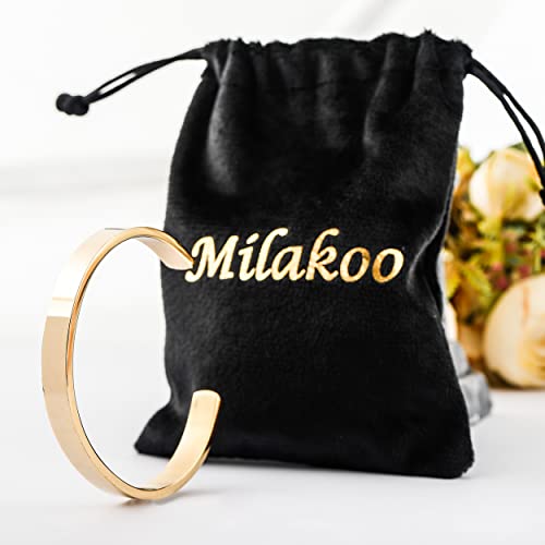 Stainless Steel Open Bangle Bracelet for Women 6mm/8mm Fashion Adjustable Wristband - color: A-Gold, size: 8mm