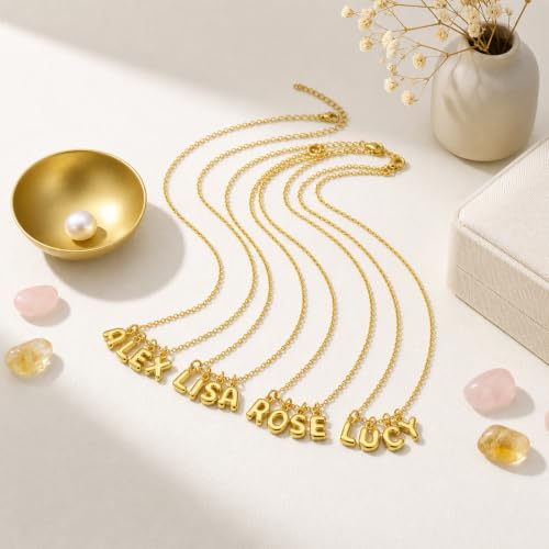 Tondiamo Gold Bubbled Charm for Jewelry Making Gold Letter Charm A- Z Alphabet Pendant Letters 3D Bubble Glitter Trendy Chunky Initial Alphabet for Women DIY Craft Bracelet Necklace - style: Style D