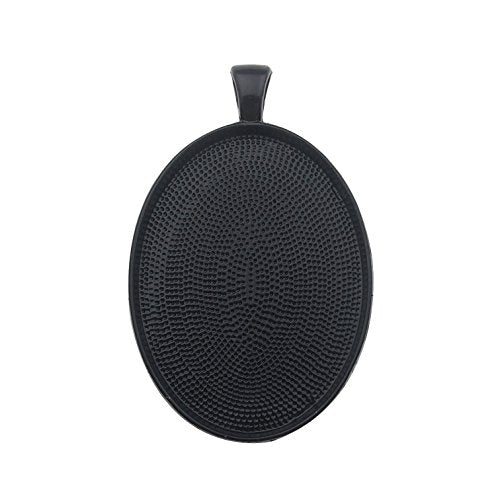 10pcs 30x40mm Black Oval Blank Bezel Pendant Trays Base Cabochon Settings Trays Pendant Blanks (M117) - color: M117