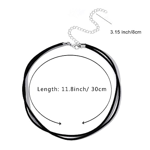 Fesciory Black Necklaces for Women, Adjustable Layered Velvet Leather Lace Collar Necklace, Goth Jewelry Gifts. - color: Double Layers
