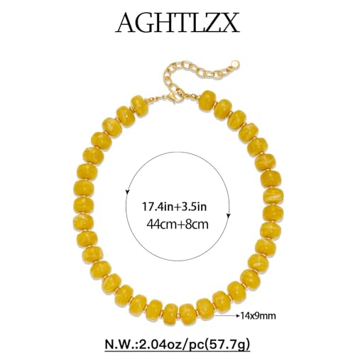 Chunky Beaded Necklace for Women, Colorful Trendy Statement Summer Jewelry Gift - color: necklace-25